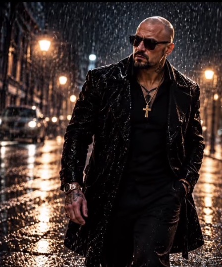 ANNO in the rain, black coat